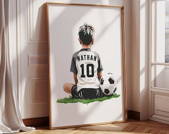 Personalized Soccer Poster: Boys Bedroom Football Decor (Digital Download)