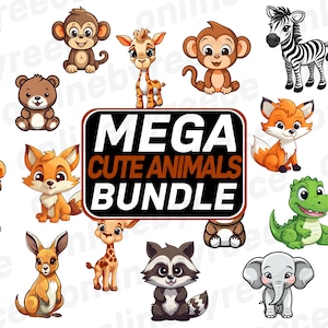 Schattige dieren SVG-bundel, dier doodle clipart bundel, dierlijke vector bundel, schattig huisdier SVG, schattige dieren png clipart, dierlijke Cricut-bestanden