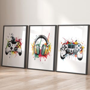 Set of 3 Gaming Prints, Gaming Poster, Gaming Wall Art, Gaming Room Decor, Gamer Gift for Boys, Games Room Art, Boys Bedroom Decor, Game Art