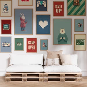 15 Gaming Wall Art Prints for Boys Room Decor, Retro Gaming Prints, Vintage Gaming Room Decor, Video Games Posters, Kids Room Decor, Digital