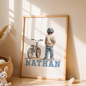 Personalized Bike Wall Art Print, Printable BMX Print, Boys Bedroom BMX Decor, Bike Posters for Boys, Biker Art, Bike Gift for Boys, Digital