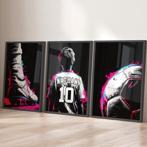 Soccer Prints, Personalized Soccer Posters for Boys Bedroom Soccer Decor, Custom Name Soccer Art, Boys Sports Room Decor, Football Posters