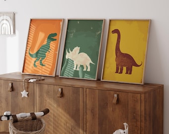Dinosaur Prints Set: Vintage Nursery Art (Digital Download)