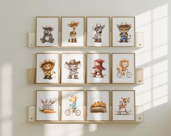 Safari Animal Prints: Kids Nursery Wall Art (Set of 12, Digital Download