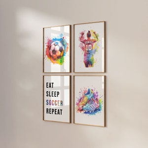 Personalized Soccer Prints, Soccer Wall Art, Soccer Gift for Girls Bedroom Decor, Girls Soccer Art, Girls Football Prints, Soccer Poster