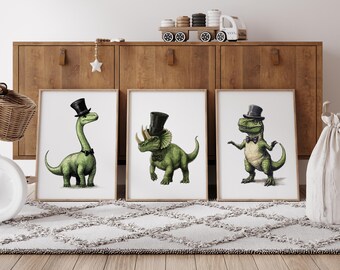 Dino Poster Set: 3 originelle Dinosaurier Poster (Digitaler Download)