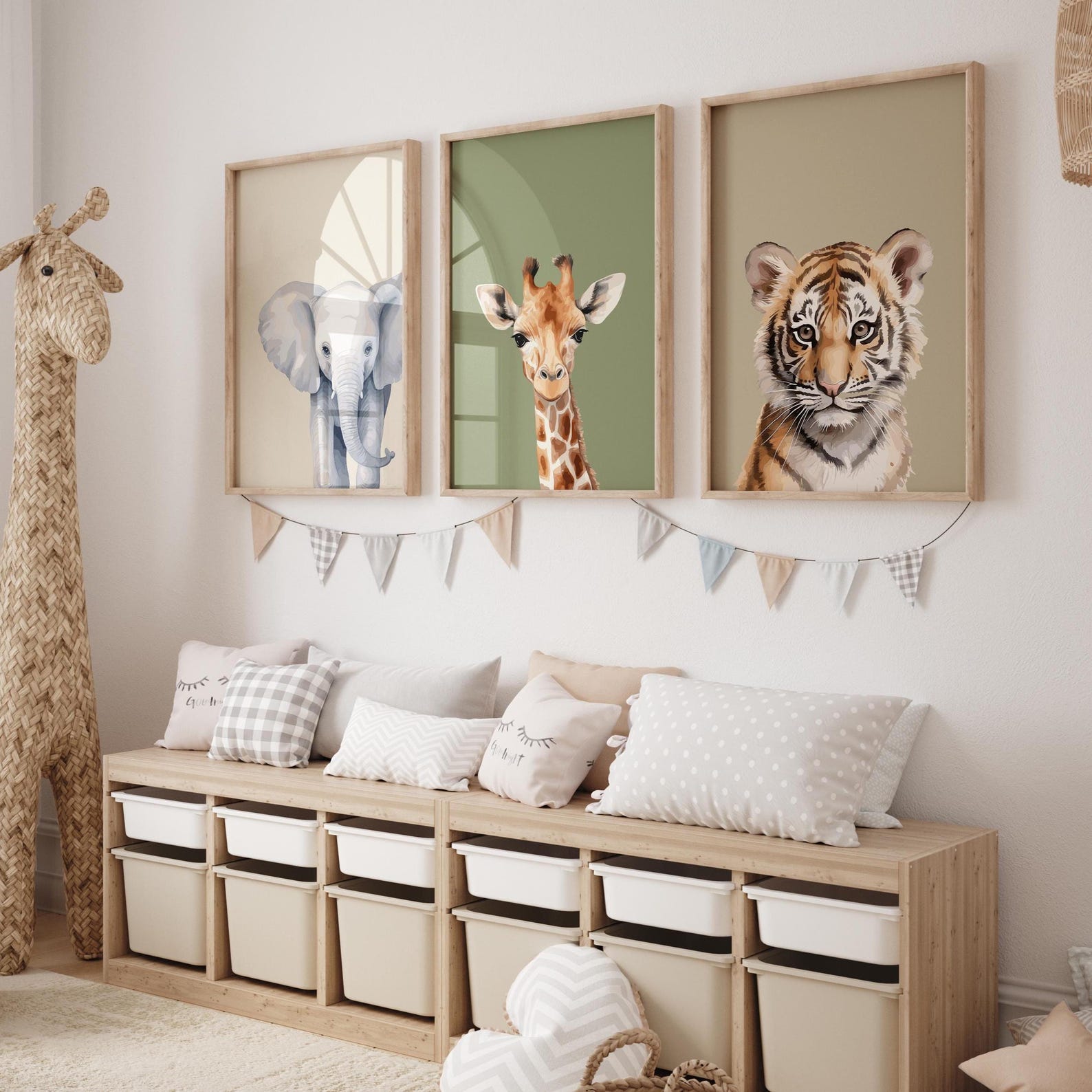 Safari Animal Nursery Prints: Kids Room Wall Art (digital Download) - Etsy