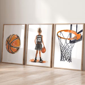 Girls Personalized Basketball Print, Girls Basketball Wall Art, Basketball Gift for Girls Bedroom Decor, Custom Basketball Jersey, Digital