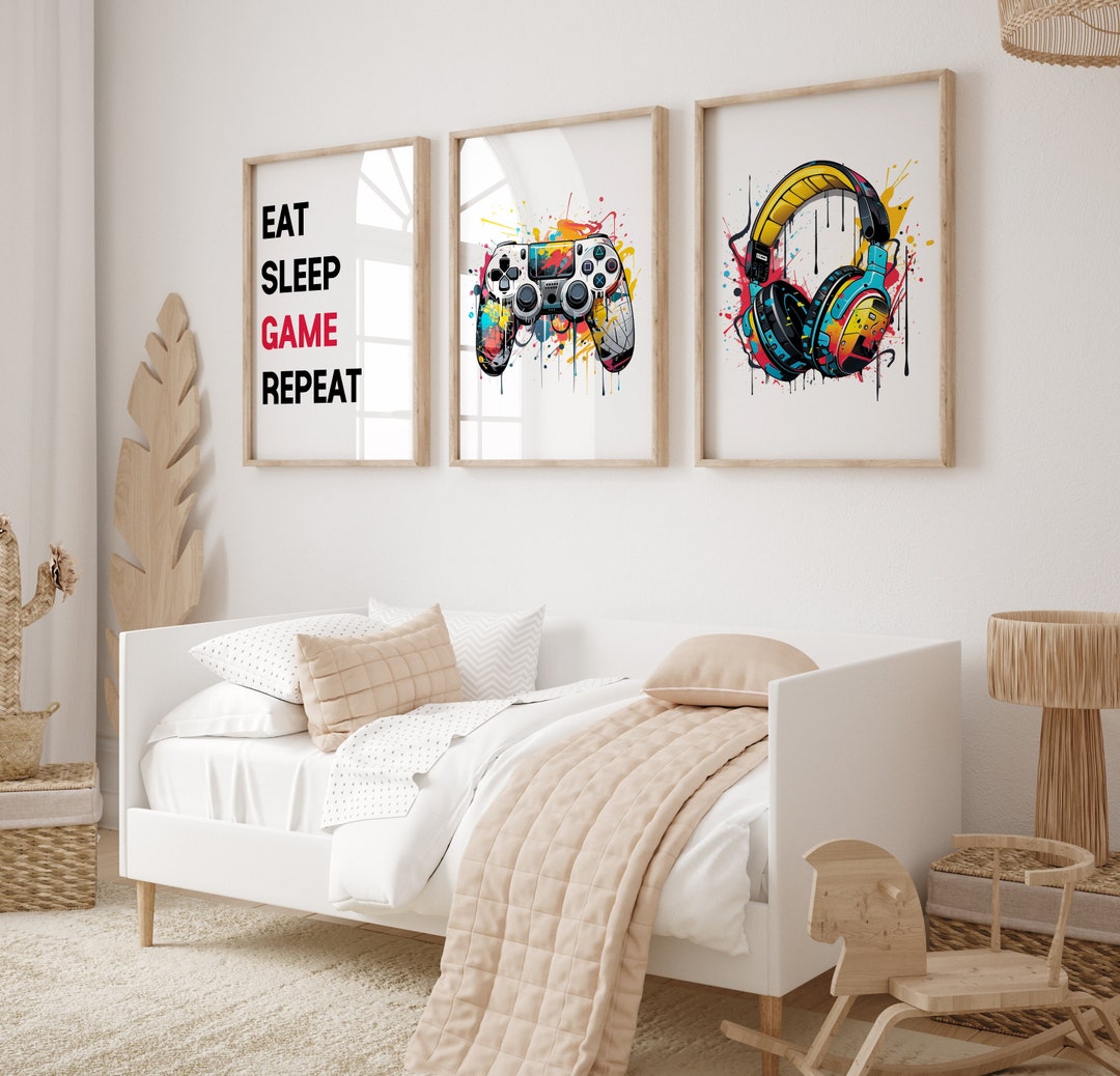 Set of 3 Gaming Prints, Gaming Decor, Gaming Wall Art, Teen Room Prints ...