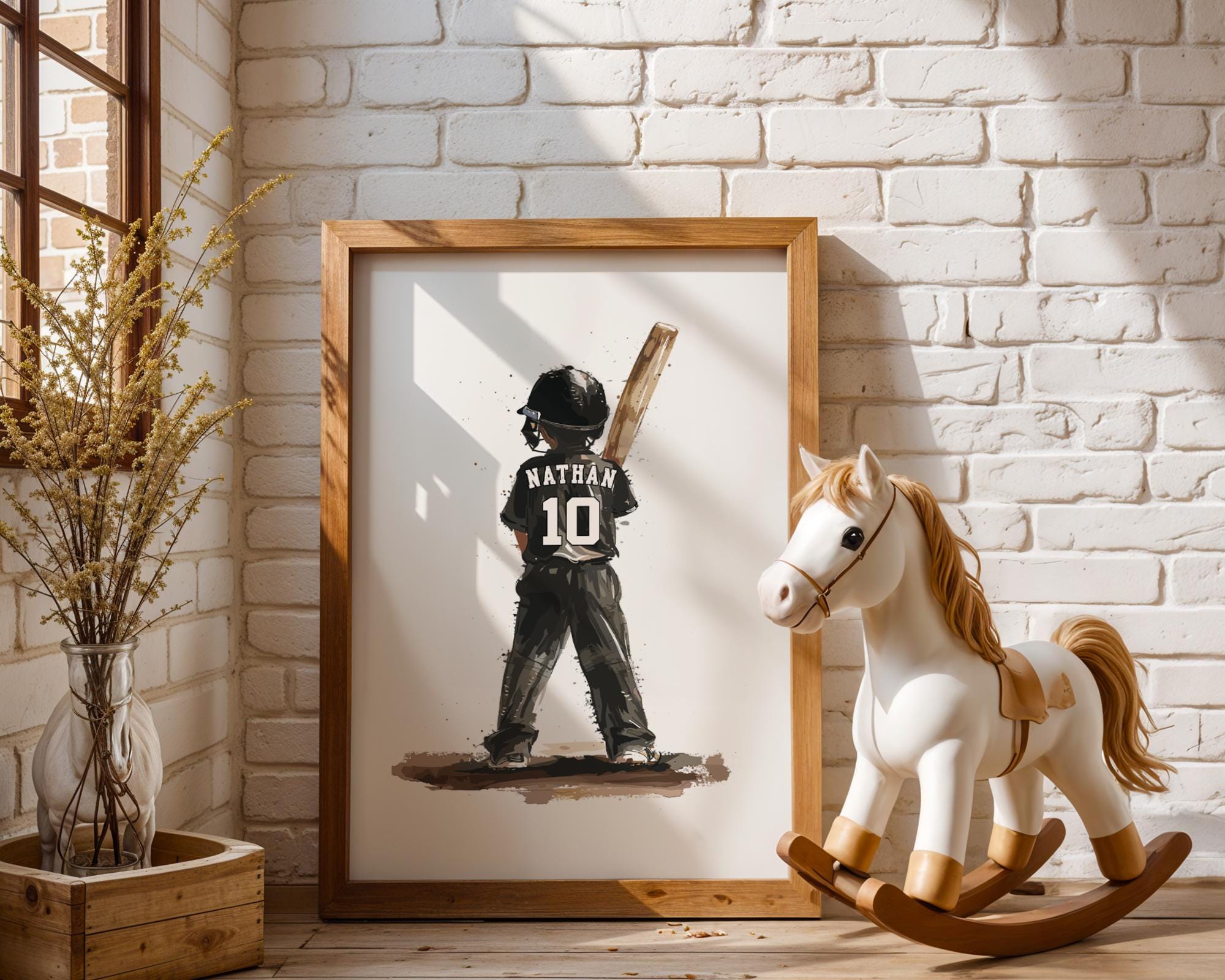 Personalized Cricket Poster: Custom Name Art Print, Boys Room Decor ...