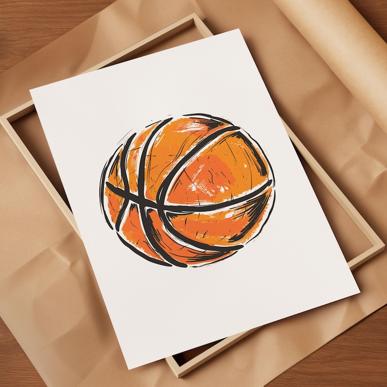 Personliga basketkonsttryck: Pojkrumstryck (digital nedladdning) bild 6