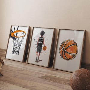 Personliga basketkonsttryck: Pojkrumstryck (digital nedladdning) bild 1
