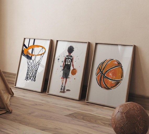 Personalized Basketball Art Prints: Boys Room Prints (Digital Download)