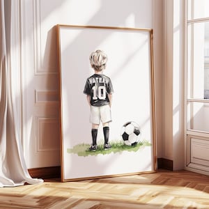 Printable Soccer Wall Art Print, Personalized Soccer Print, Boys Bedroom Soccer Poster, Boys Room Decor, Soccer Jersey, Soccer Gift for Boys
