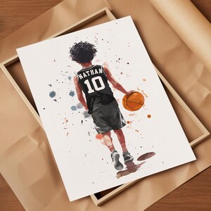 Personliga basketkonsttryck: Pojkrumstryck (digital nedladdning) bild 5
