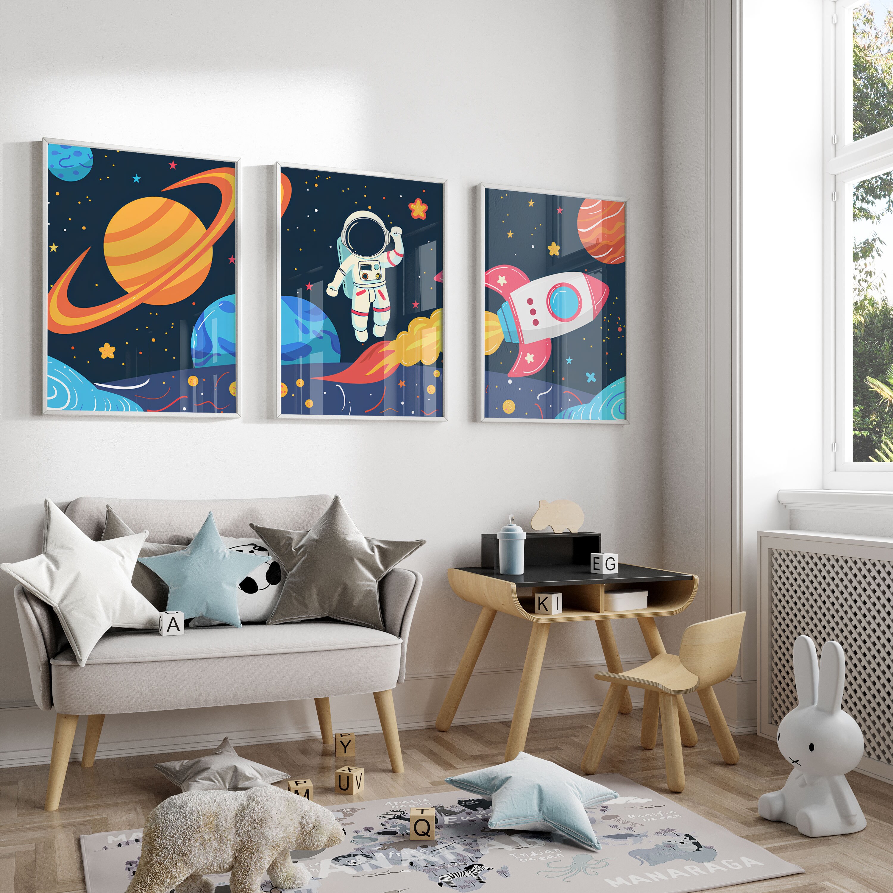 Nursery Space Themed Prints, Outer Space Printable Wall Art, Space ...