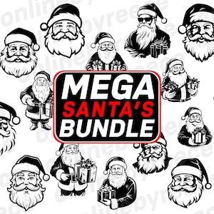 Weihnachten Santa SVG Bundle, Weihnachtsmann SVG-Schnittdateien für Cricut, Santa Vektor-Set, Santa Clipart, Santa SVG, Weihnachten Santa Silhouette