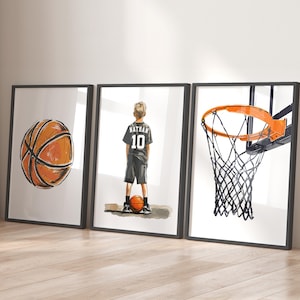 Cartaz de basquete personalizado para meninos, impressões de basquete, presente de basquete personalizado para decoração de quarto de meninos, download digital de arte de parede de esportes para meninos