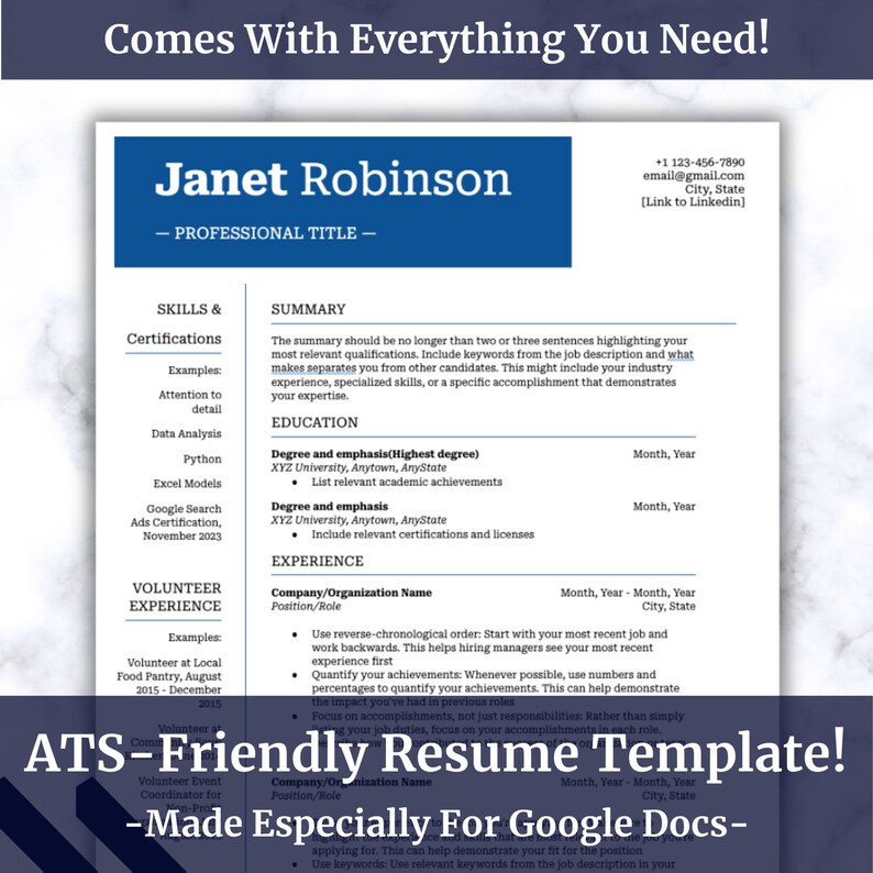 Best ATS Friendly Resume Template - Il 794xN.6104130551 Jph8