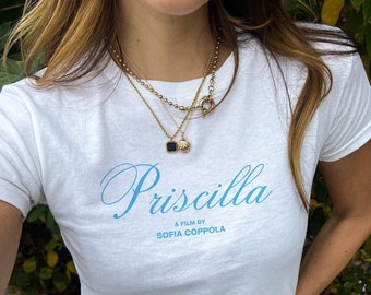 Priscilla Movie T-Shirt Merch A Film By Sofia Coppola Baby Tee Quality 100% Cotton Shirt Sustainably made