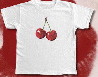Cherry y2k Baby Tee Red Aesthetic Cherries Trendy Womens Coquette Baby Tee