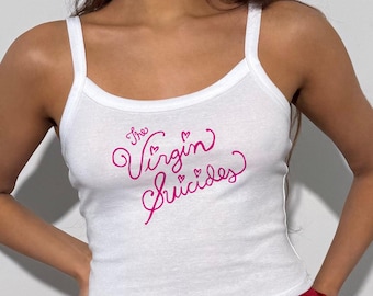 Sofia Coppola The Virgin Suicides Film Tank Top Coquette Cute Hand Drawn Typography with White Writing Film Lover Gift