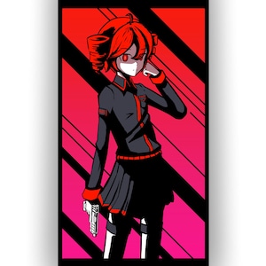 Minimalistische UTAU Kasane Teto 11 x 17 kunstafdruk