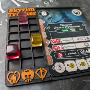 Skyrim Board Game Combat Tracker Organizer | Enemy Dashboard, Cube Holder, Card Tray