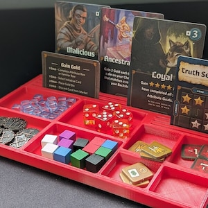 Acessório, Bandeja de Tokens, Bandeja de Cartões. Painel do jogador, organizador, suporte. Jogo de tabuleiro e cartas. Impressão 3D, STL, arquivo digital.