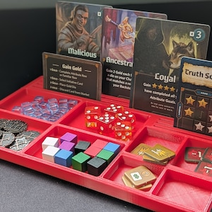 Bandeja de fichas. Panel de jugador, organizador, titular. Varios colores. Hecho a la medida. Juego de mesa y cartas. Vendedor del Reino Unido. Wyrmspan, jugador de rollo.
