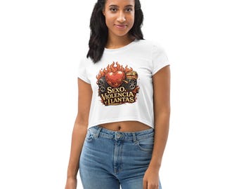 Rosalía “Sexo, Violencia y Llantas” Crop Band Tee
