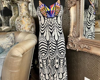 intricate multicolor beading dress