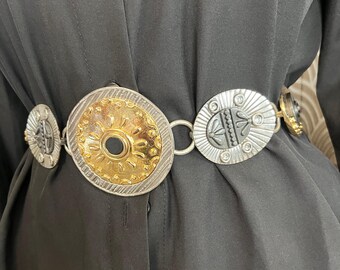 vintage chicos Silpada boho sterling silver and brass accents belt