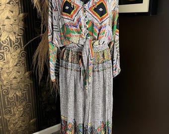 Platinum 80s by Dorothy Schoelen colorful geometric top skirt