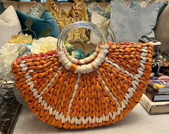 Kate Spade "Orange Slice With a Twist" woven tote