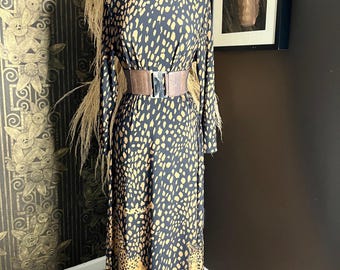 Chico's Cheetah-Print Boatneck Column animal print and maxi dress