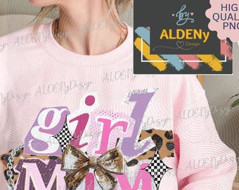 Preppy Ransom Letters Girl Mom PNG, Magazine Cutouts Style Girl Mama PNG, Mothers Day Sublimation Digital Design, New Mom Digital Download