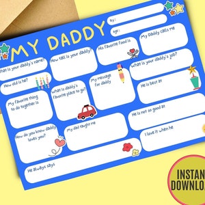 Last Minute Karte für Papa, alles Gute zum Geburtstag Papa Geburtstagskarte, Last Minute Karte, Füllen Sie die Lücken Geschenk von Kinder druckbare Papa Weihnachtsgeschenk