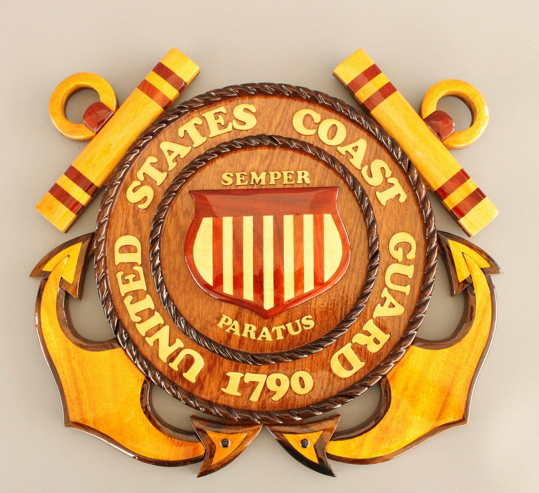 US Coast Guard Plaque United States Coast Guard Wood Wall Etsy