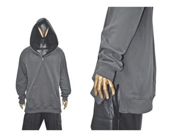 XS - 8XL Herr Sidosprund, Pälshuva, Oversize Boxyfit Stone Half Dragkedja Fram, Plus Size Pullover, Gen Z och Boomers - BB0128