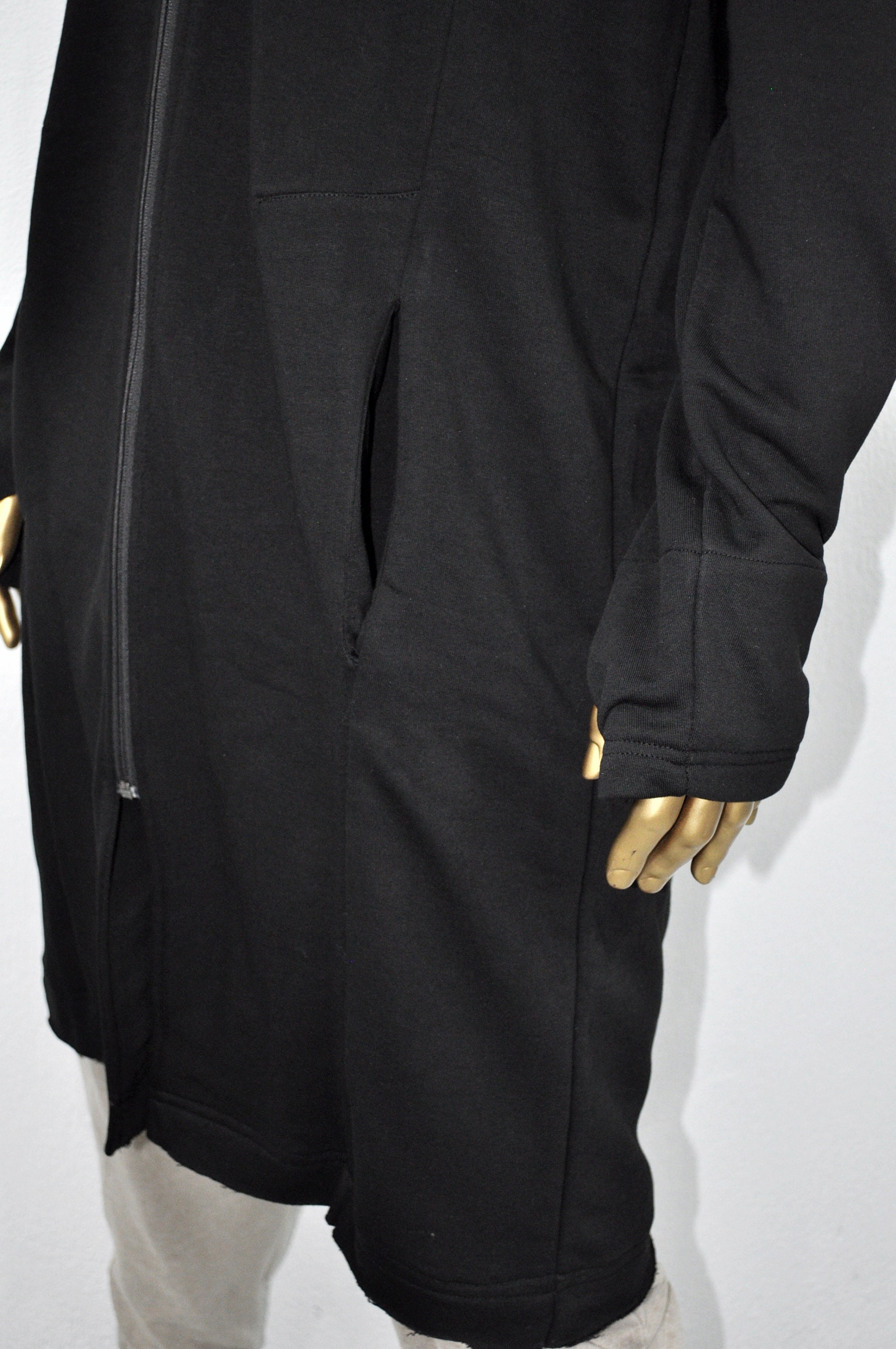XS-8XL Men Overlong Steampunk Snake-shaped Hooded Zip-up Hoodie