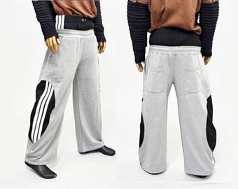 Pantalones deportivos negros de pierna ancha, estilo urbano, holgados, estilo Y2K, deportivos con bloques de color, estilo hip hop, informales, de gran tamaño - BB302
