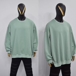 XS-8XL Crew Neck Extra Long Mega Oversize Pullover, Essentials Long Sleeve Sweatshirt Tunic,Goth, Asymmetric Hem Loose Cozy Top- BB172