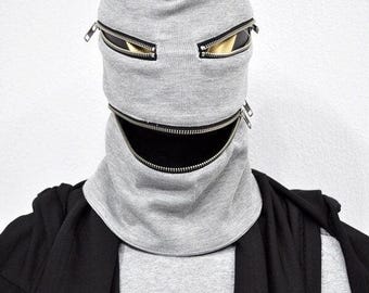 Zipper Balaclava , Breathable Head Mask Hamas Balaclava Full