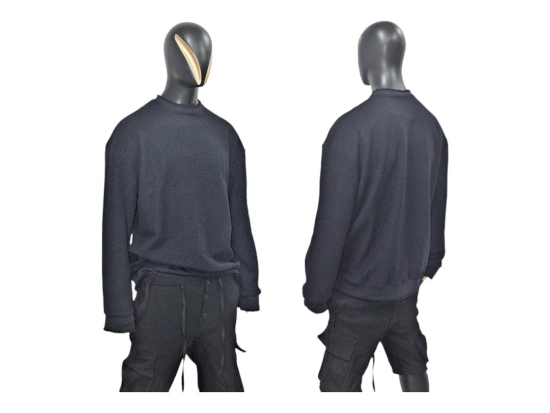 Overlap Open Back Oversize Fit Reverse Stitched Top