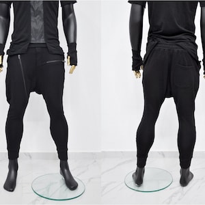 メンズ ロークロッチ ハーレムジョガーパンツ - サイバーパンク スチームパンクパンツ - BB275