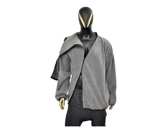 XS-8XL Symmetrical Zip Through Hood Polar Fleece Jacket Pullover