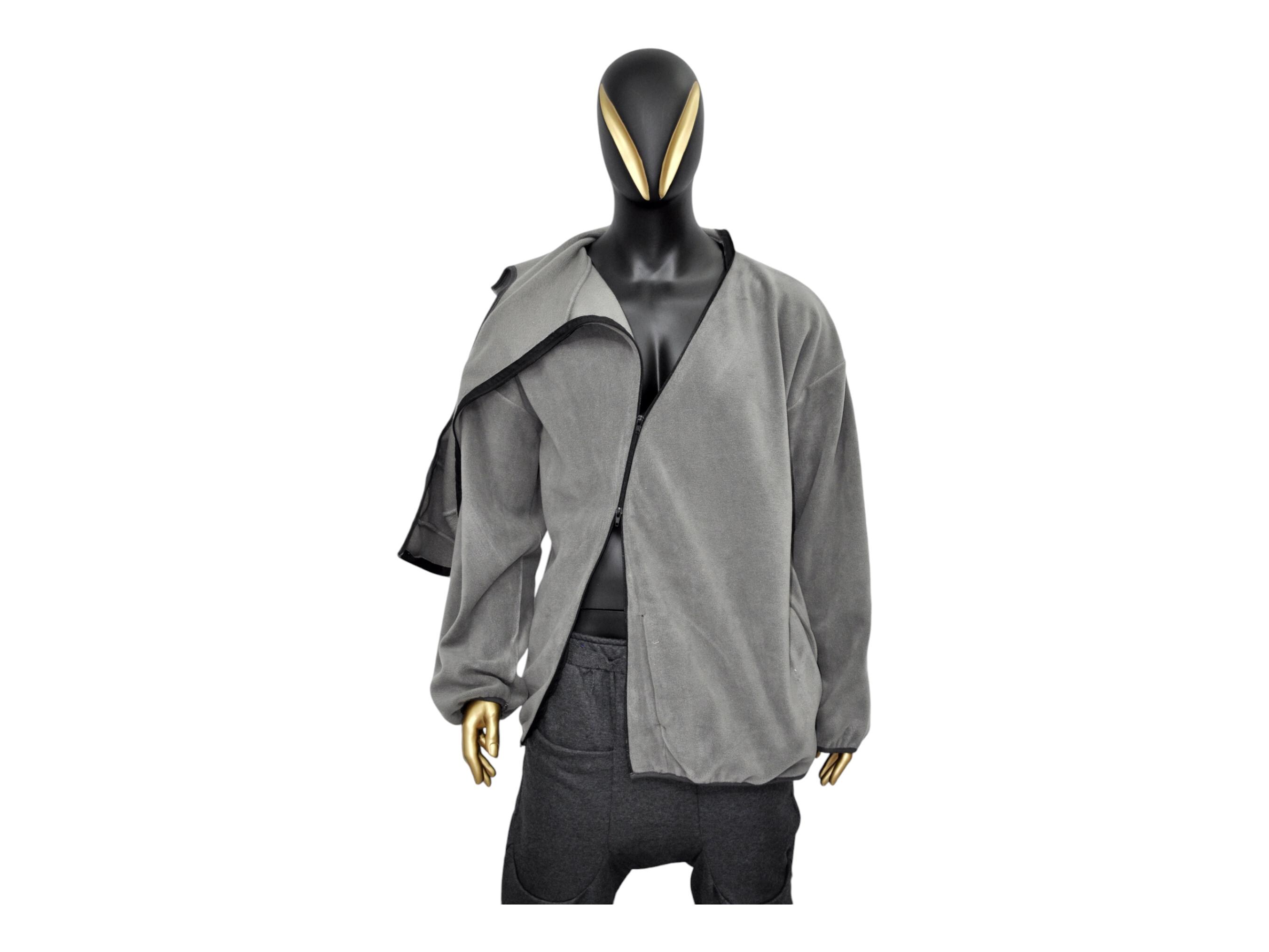 XS-8XL Symmetrical Zip Through Hood Polar Fleece Jacket