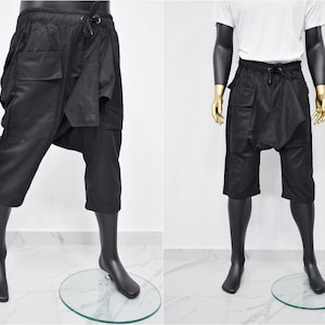 XS - 8XL Men&#39;s Steampunk Cotton Blend Twill Cargo Shorts,Front Flap, Low Crotch,Cyberpunk,Gothic,Streetwear Futuristic Clothing /PLUS- BB802