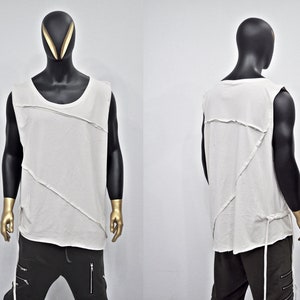 XS-8XL Herren Tie-Up Asymmetrischer Luxus Designer Essential Long Tank Top, Oval Saum, Ninja Cyber, erweitertes Tshirt, Mode futuristisches Shirt-BB502